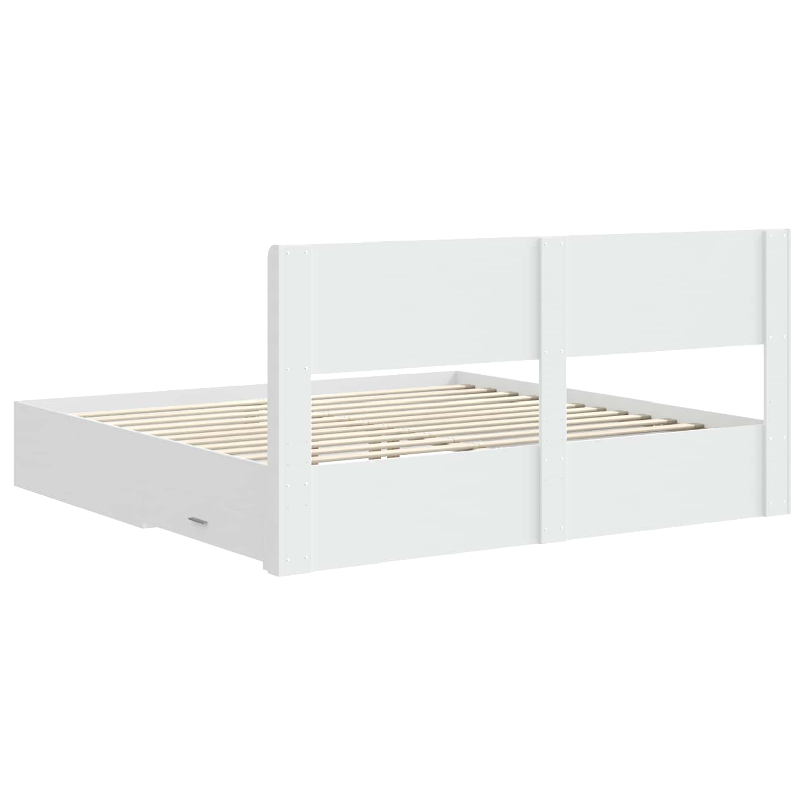 Struttura del letto con stoccaggio e testata Bianco | homemem39