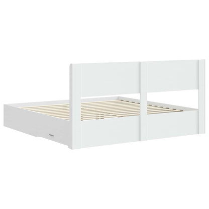 Struttura del letto con stoccaggio e testata Bianco | homemem39