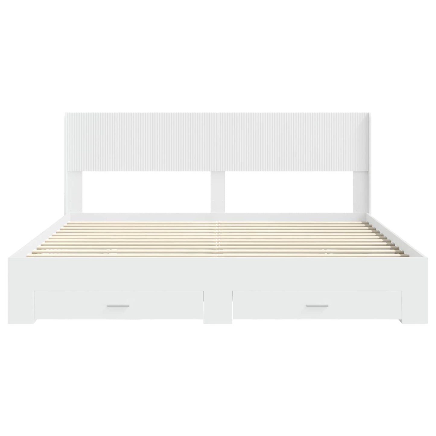 Struttura del letto con stoccaggio e testata Bianco | homemem39