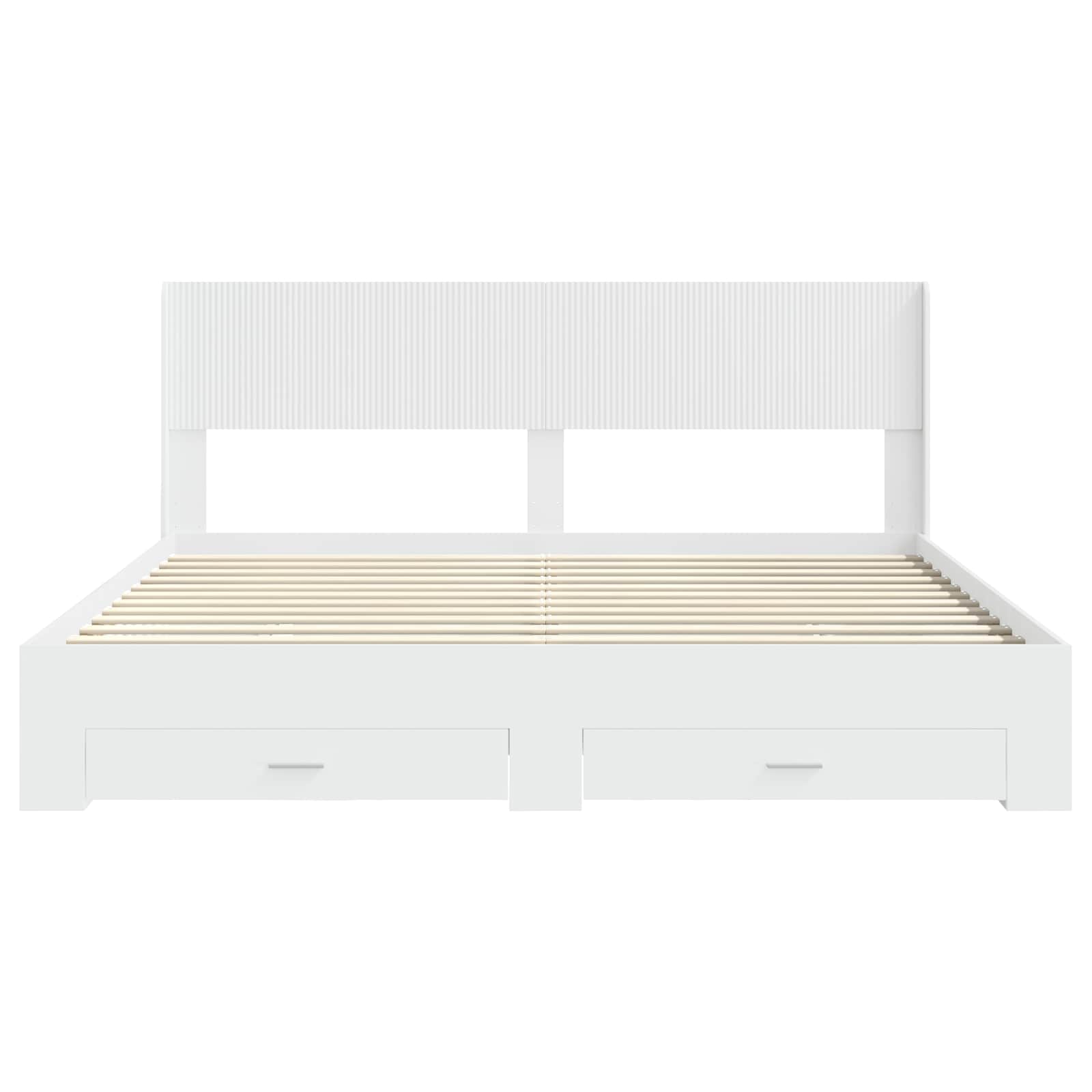 Struttura del letto con stoccaggio e testata Bianco | homemem39
