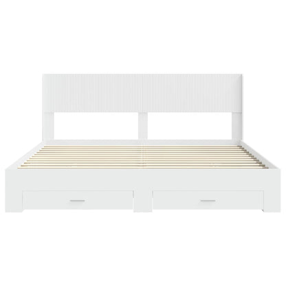 Struttura del letto con stoccaggio e testata Bianco | homemem39