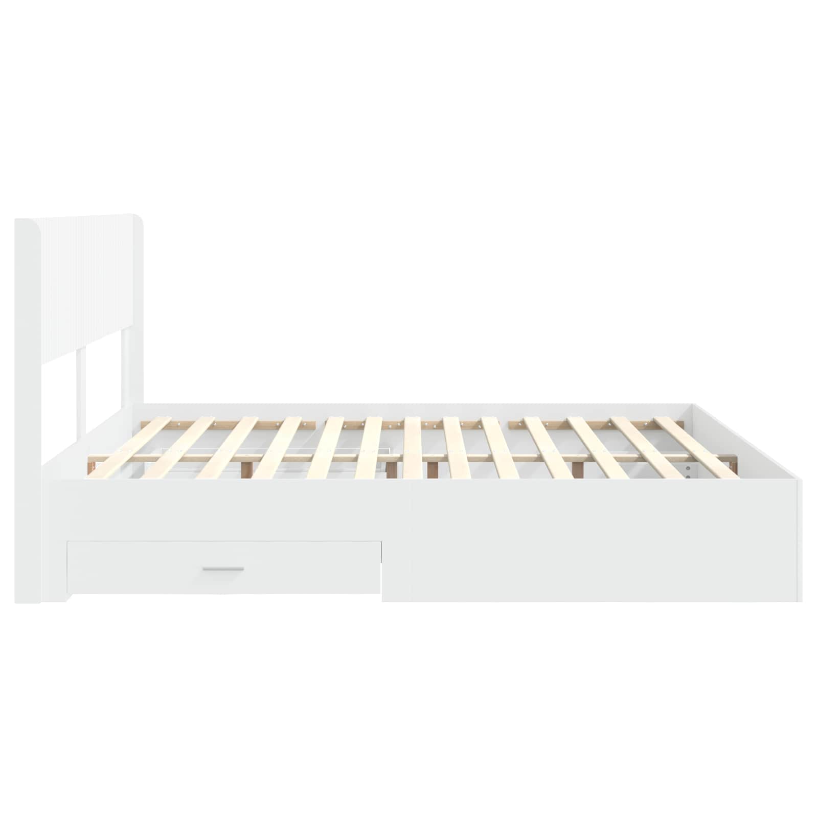 Struttura del letto con stoccaggio e testata Bianco | homemem39