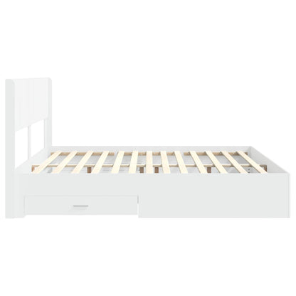 Struttura del letto con stoccaggio e testata Bianco | homemem39