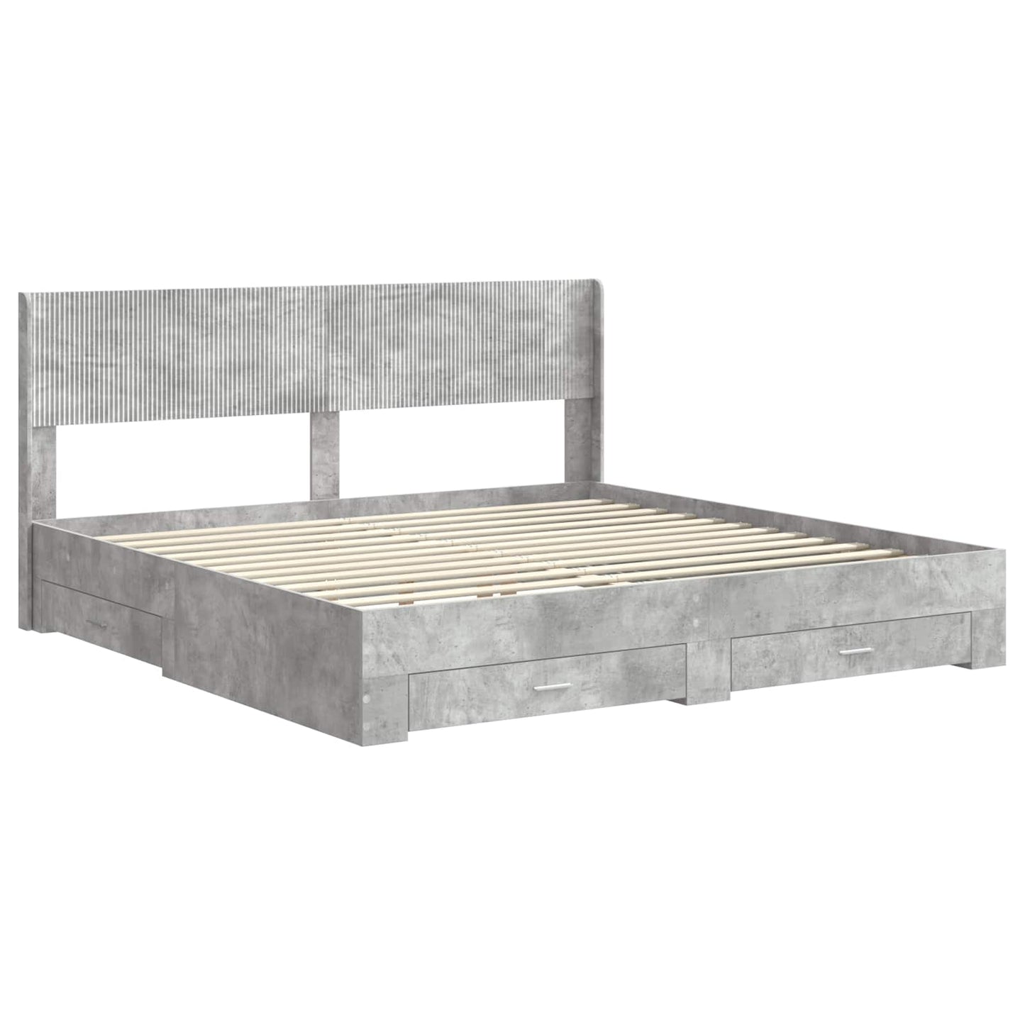 Struttura del letto con stoccaggio e testata Grigio Cemento | homemem39