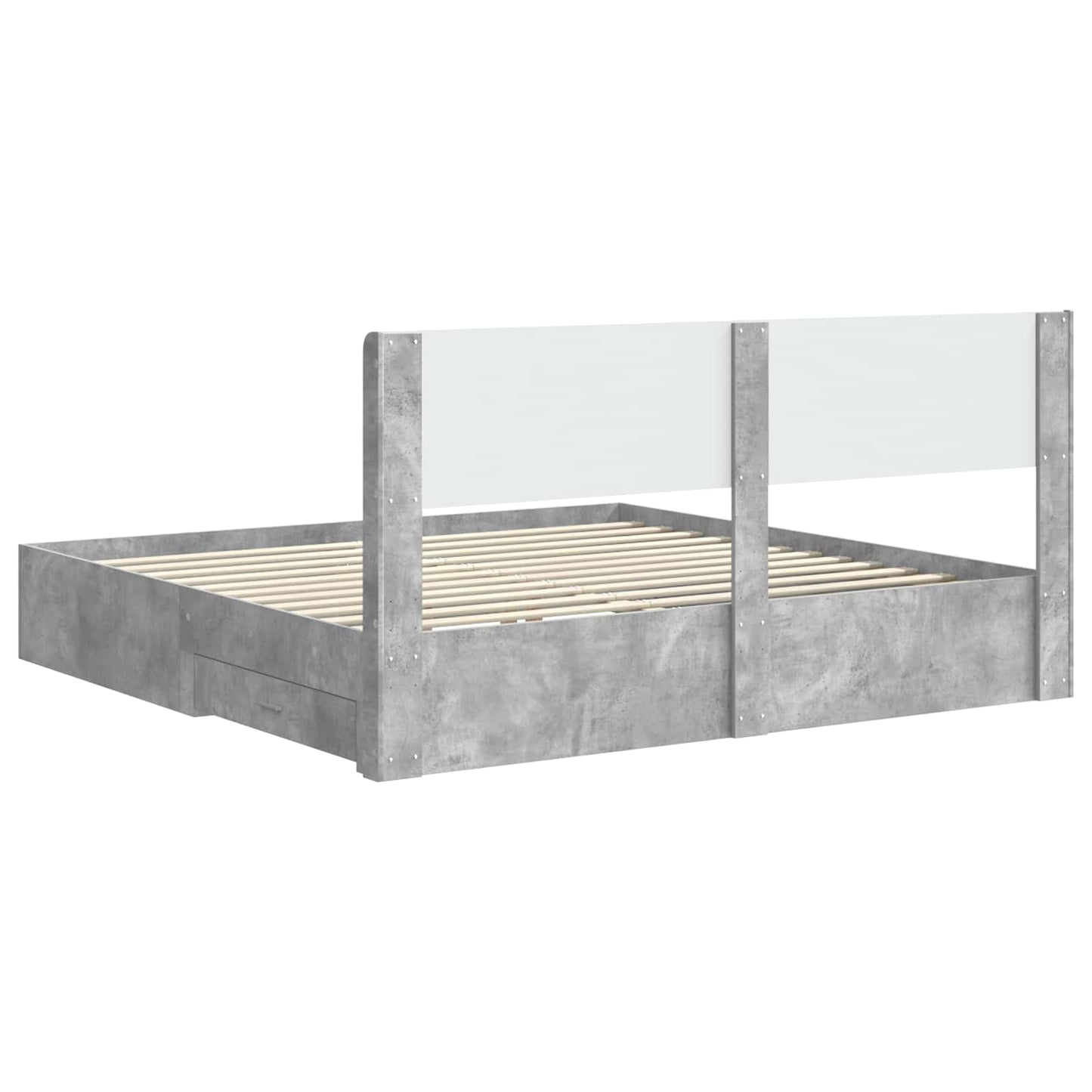 Struttura del letto con stoccaggio e testata Grigio Cemento | homemem39