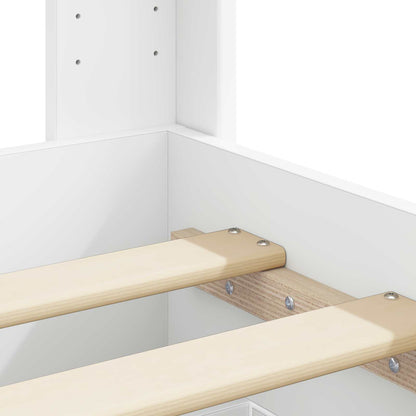 Struttura del letto con stoccaggio e testata Bianco | homemem39