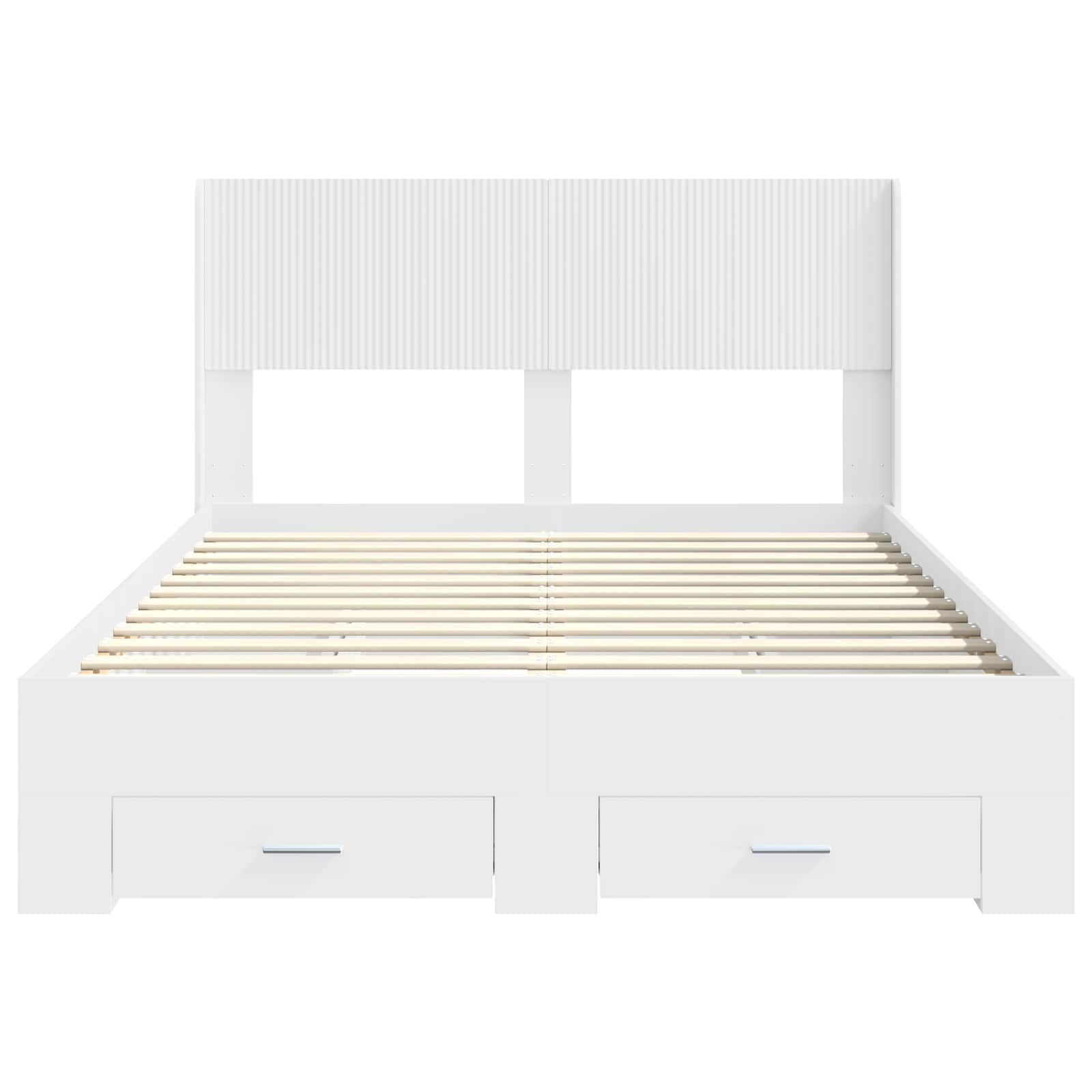 Struttura del letto con stoccaggio e testata Bianco | homemem39