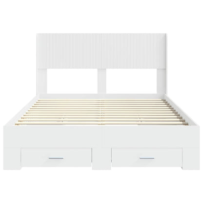 Struttura del letto con stoccaggio e testata Bianco | homemem39