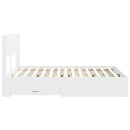 Struttura del letto con stoccaggio e testata Bianco | homemem39