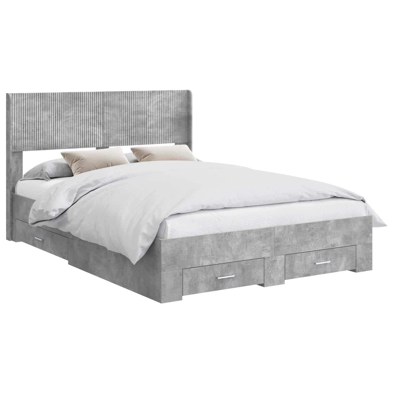 Struttura del letto con stoccaggio e testata Grigio Cemento | homemem39