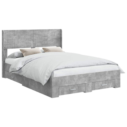 Struttura del letto con stoccaggio e testata Grigio Cemento | homemem39