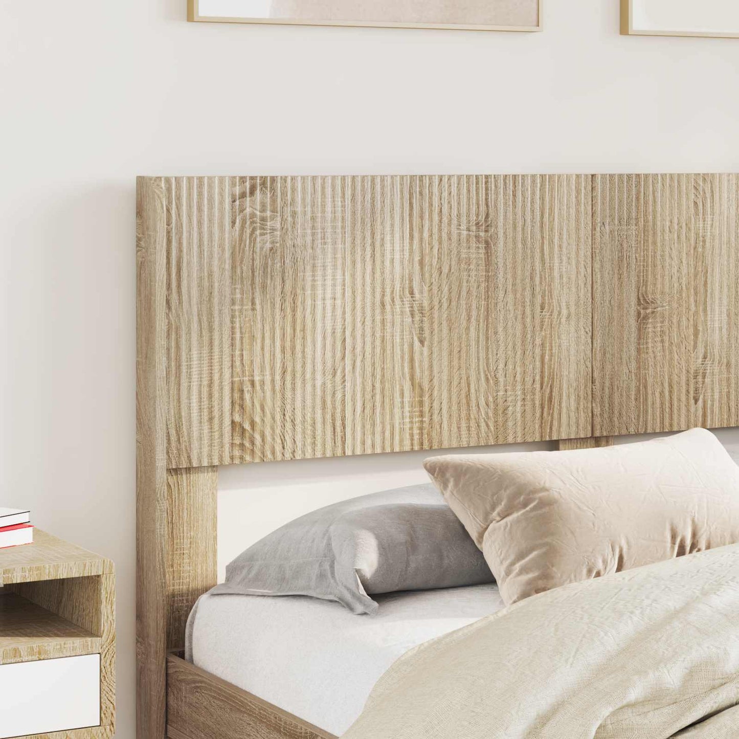 Struttura del letto con stoccaggio e testata Rovere Sonoma | homemem39