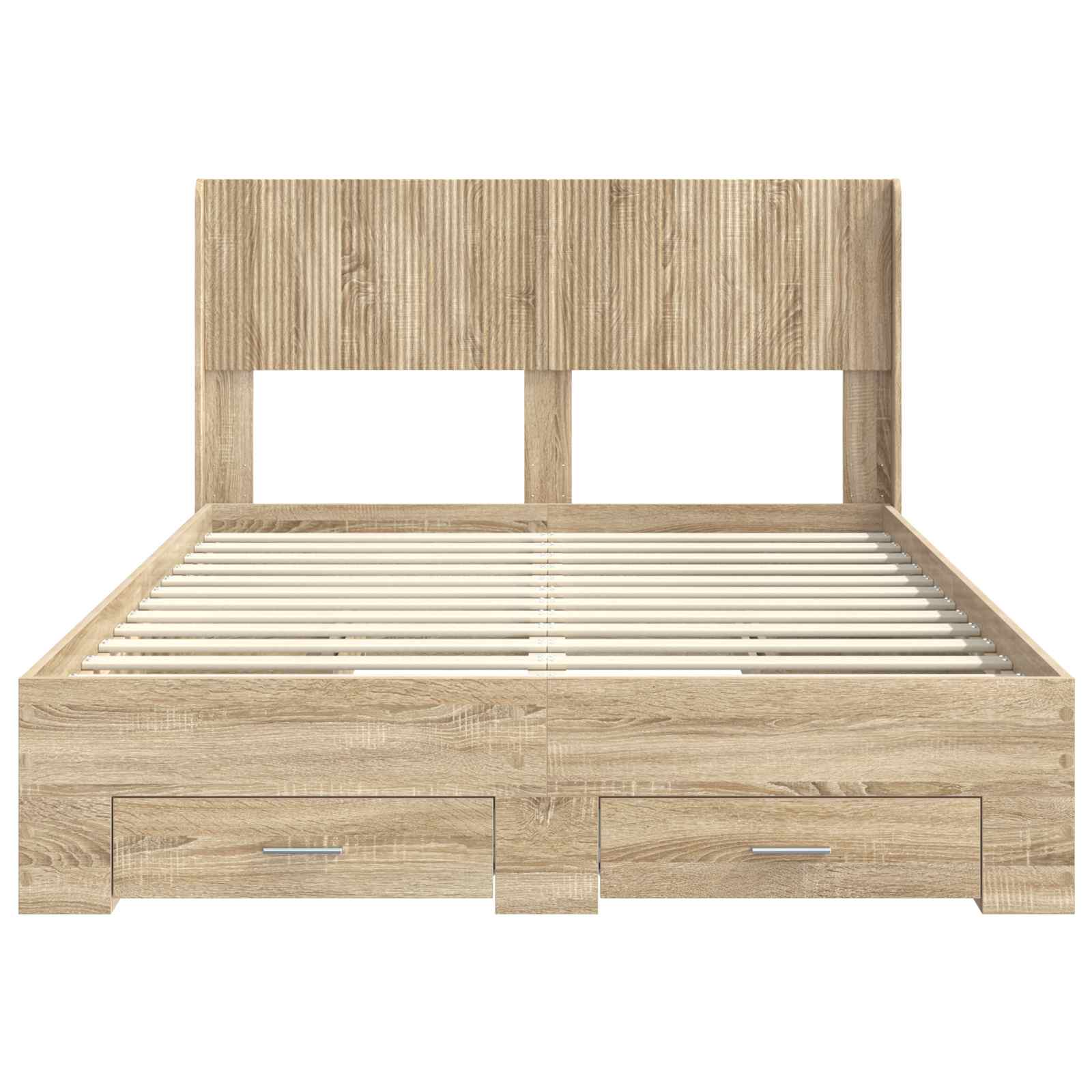 Struttura del letto con stoccaggio e testata Rovere Sonoma | homemem39