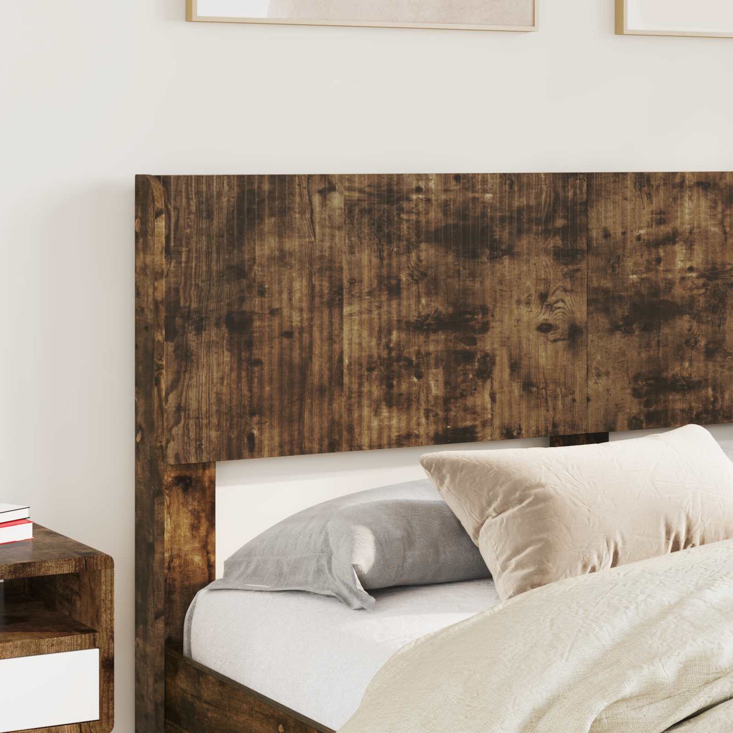 Struttura del letto con stoccaggio e testata Rovere Fumo | homemem39