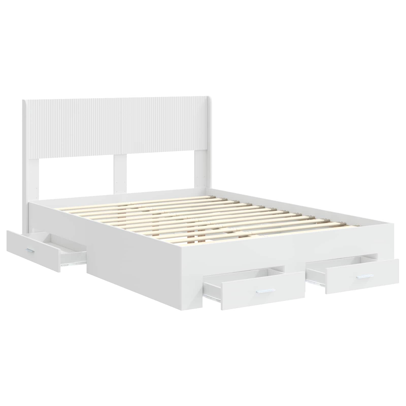 Struttura del letto con stoccaggio e testata Bianco | homemem39