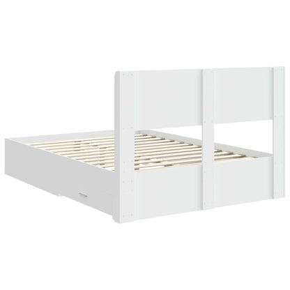 Struttura del letto con stoccaggio e testata Bianco | homemem39