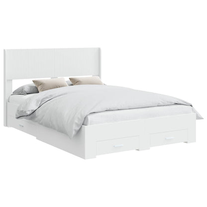 Struttura del letto con stoccaggio e testata Bianco | homemem39