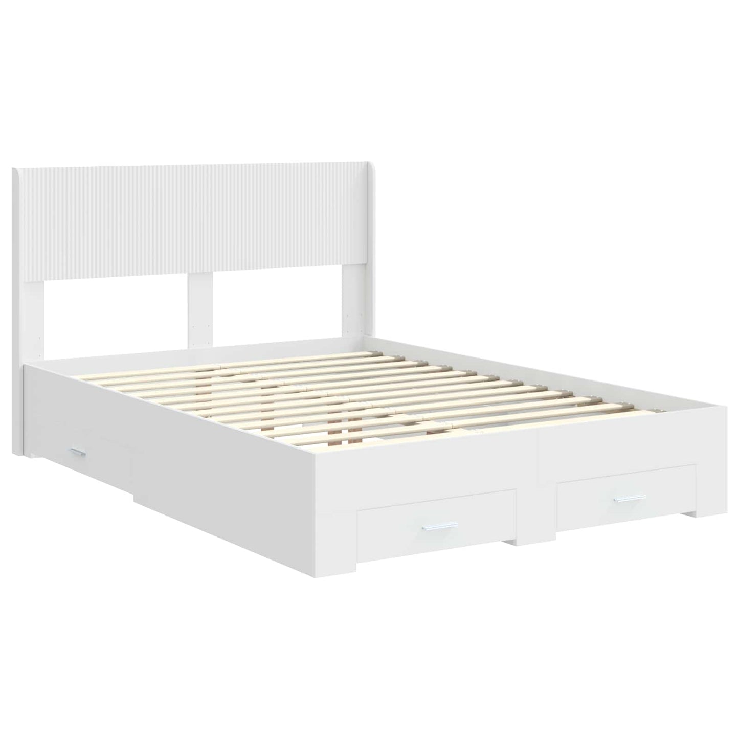 Struttura del letto con stoccaggio e testata Bianco | homemem39