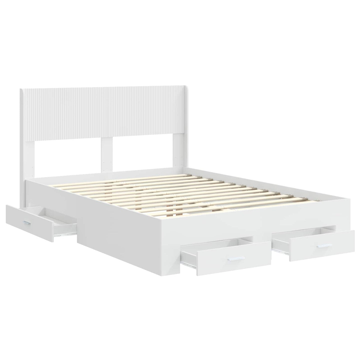 Struttura del letto con stoccaggio e testata Bianco | homemem39