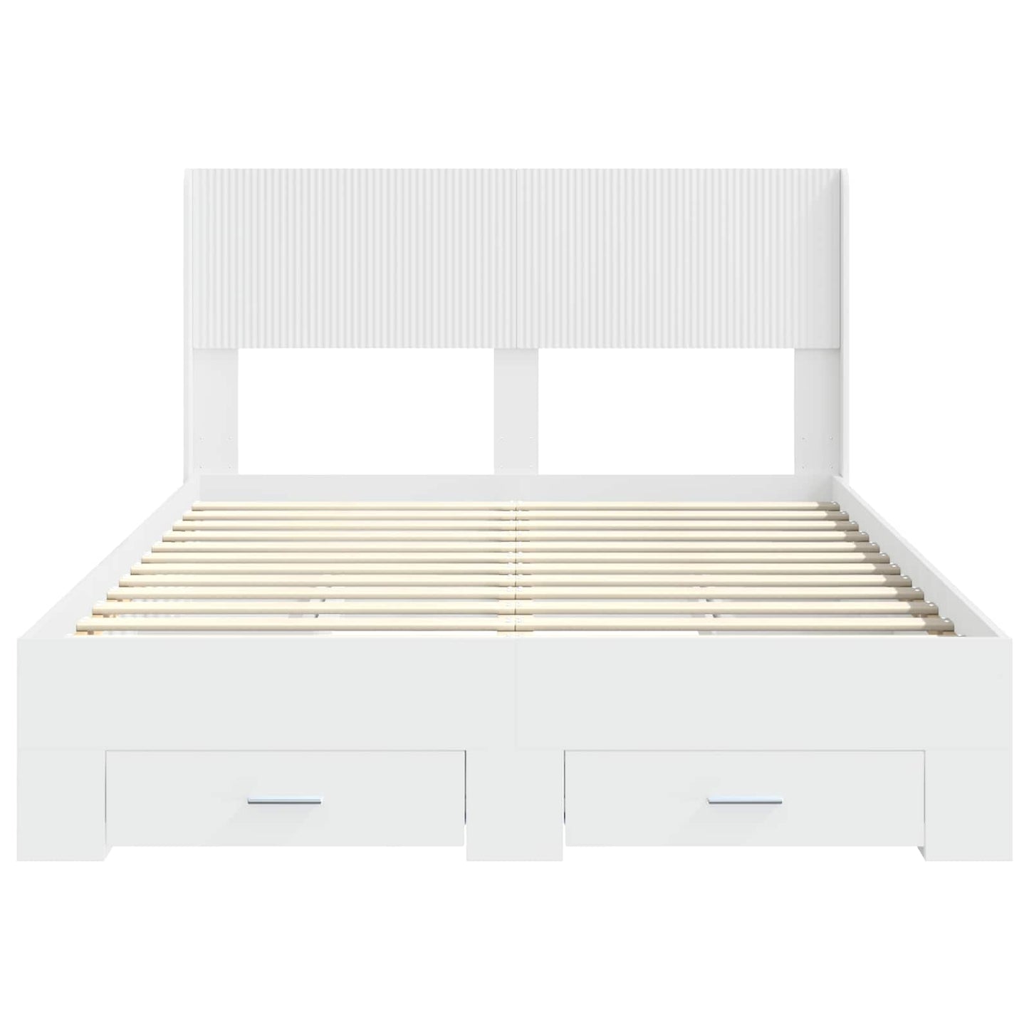 Struttura del letto con stoccaggio e testata Bianco | homemem39