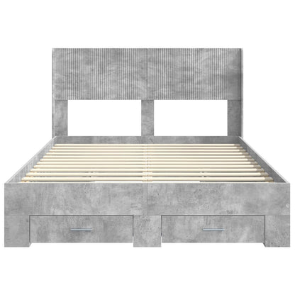 Struttura del letto con stoccaggio e testata Grigio Cemento | homemem39