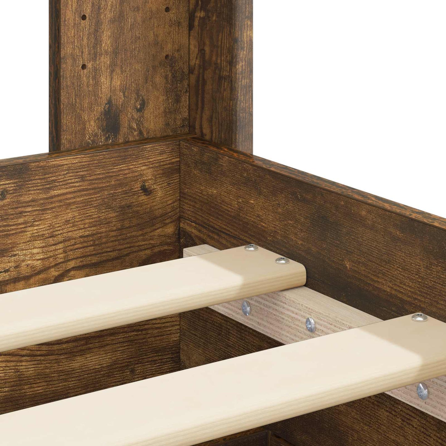 Struttura del letto con stoccaggio e testata Rovere Fumo | homemem39
