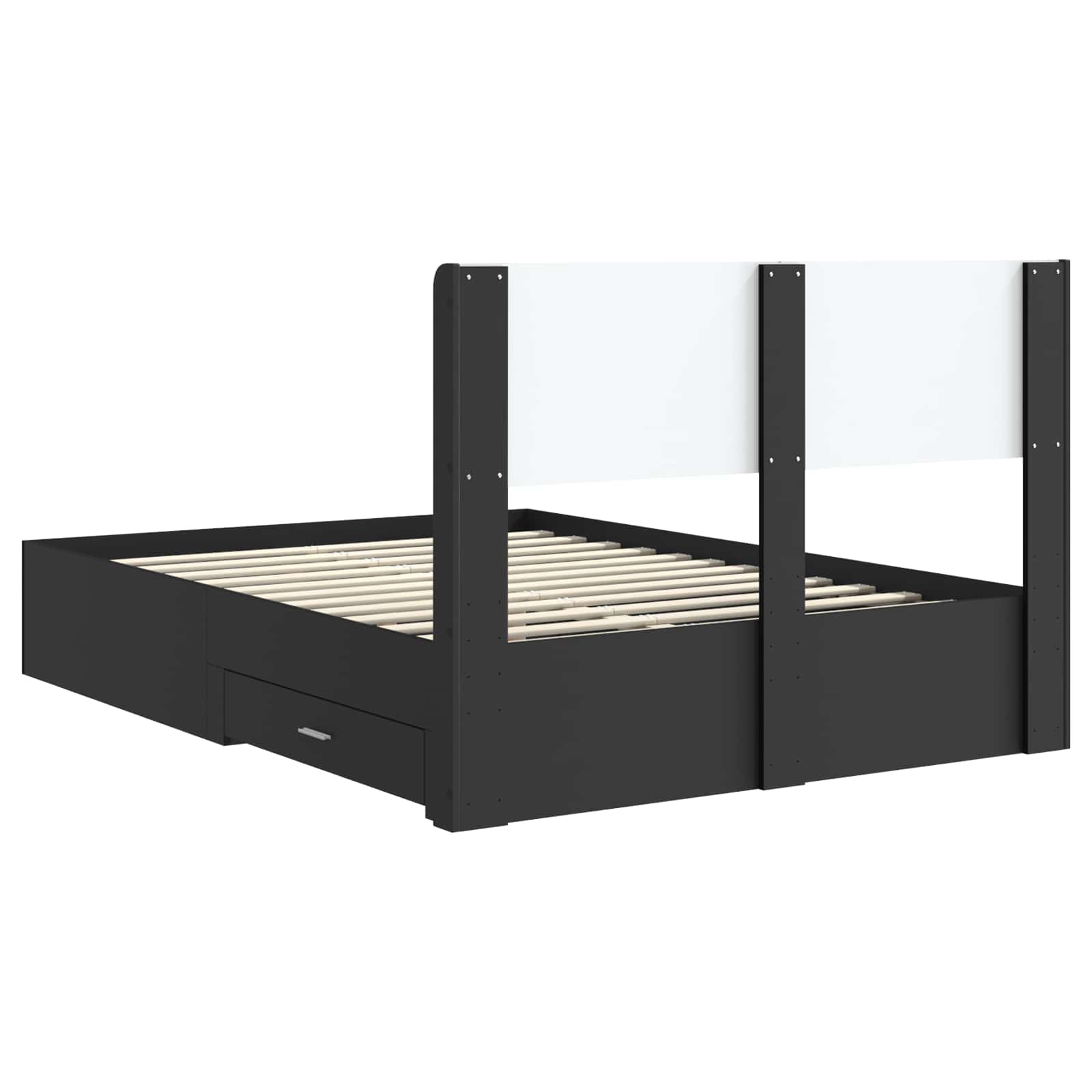 Struttura del letto con stoccaggio e testata Nero 135 x 190 cm | homemem39