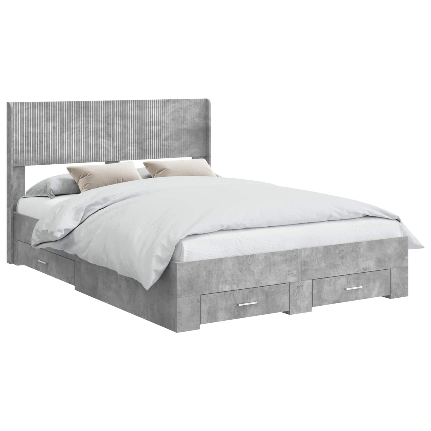 Struttura del letto con stoccaggio e testata Grigio Cemento | homemem39