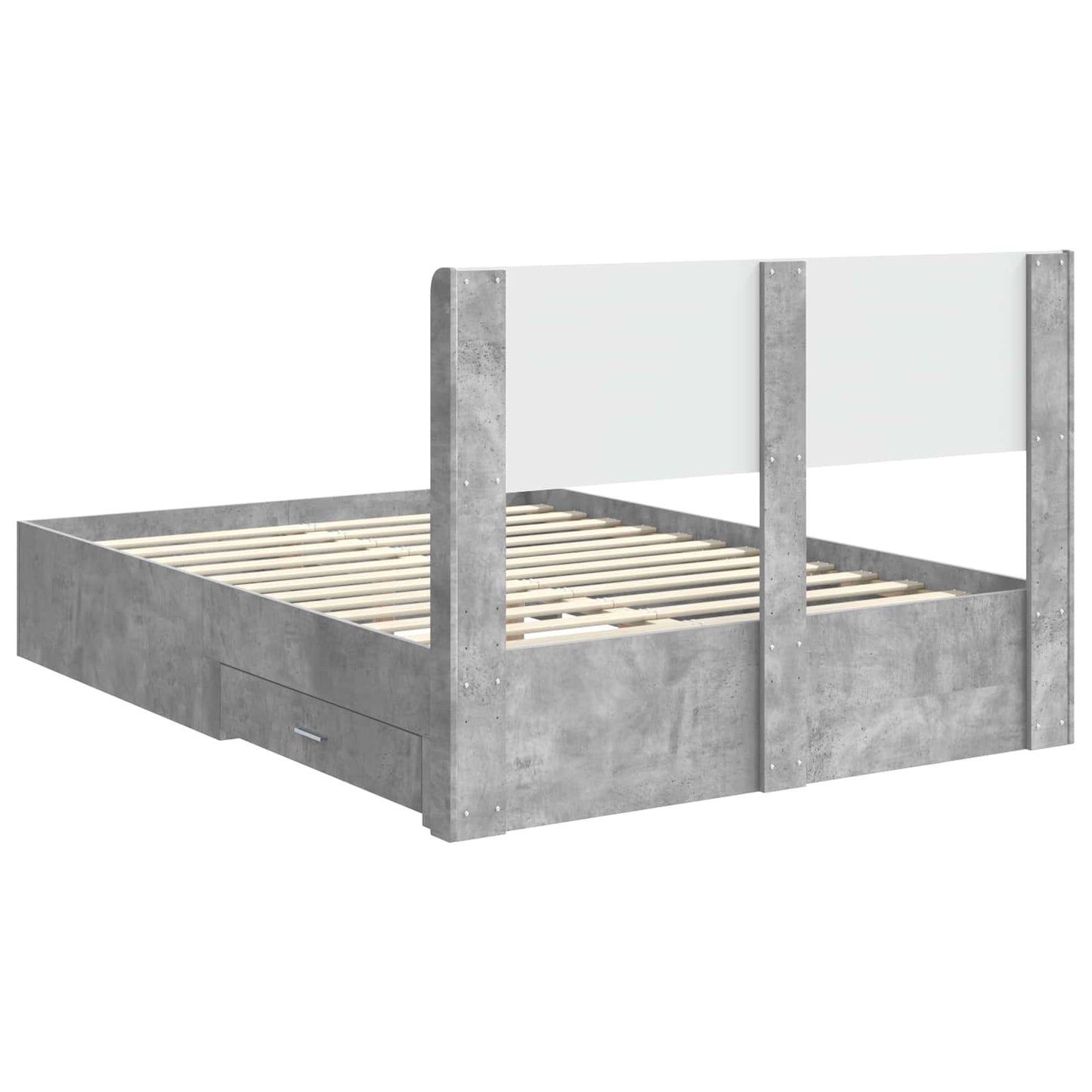 Struttura del letto con stoccaggio e testata Grigio Cemento | homemem39