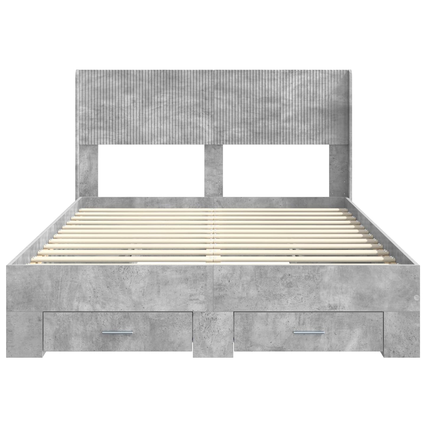 Struttura del letto con stoccaggio e testata Grigio Cemento | homemem39