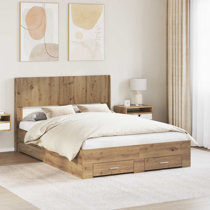 Struttura del letto con stoccaggio e testata Rovere Artigianale | homemem39