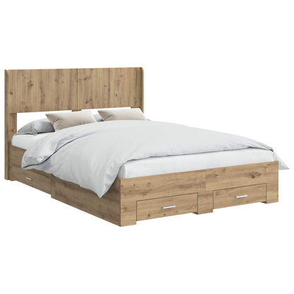 Struttura del letto con stoccaggio e testata Rovere Artigianale | homemem39
