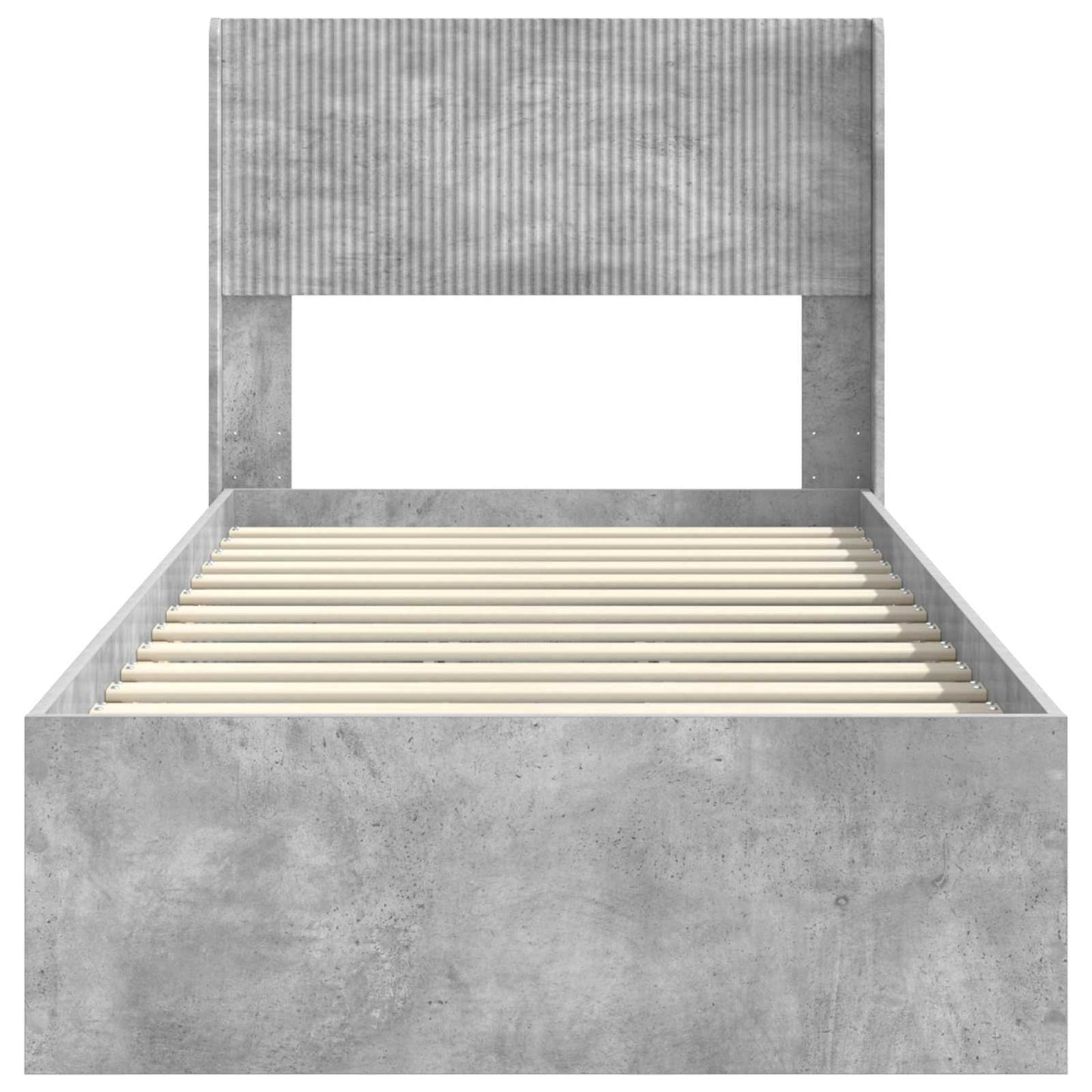 Struttura del letto con stoccaggio e testata Grigio Cemento | homemem39