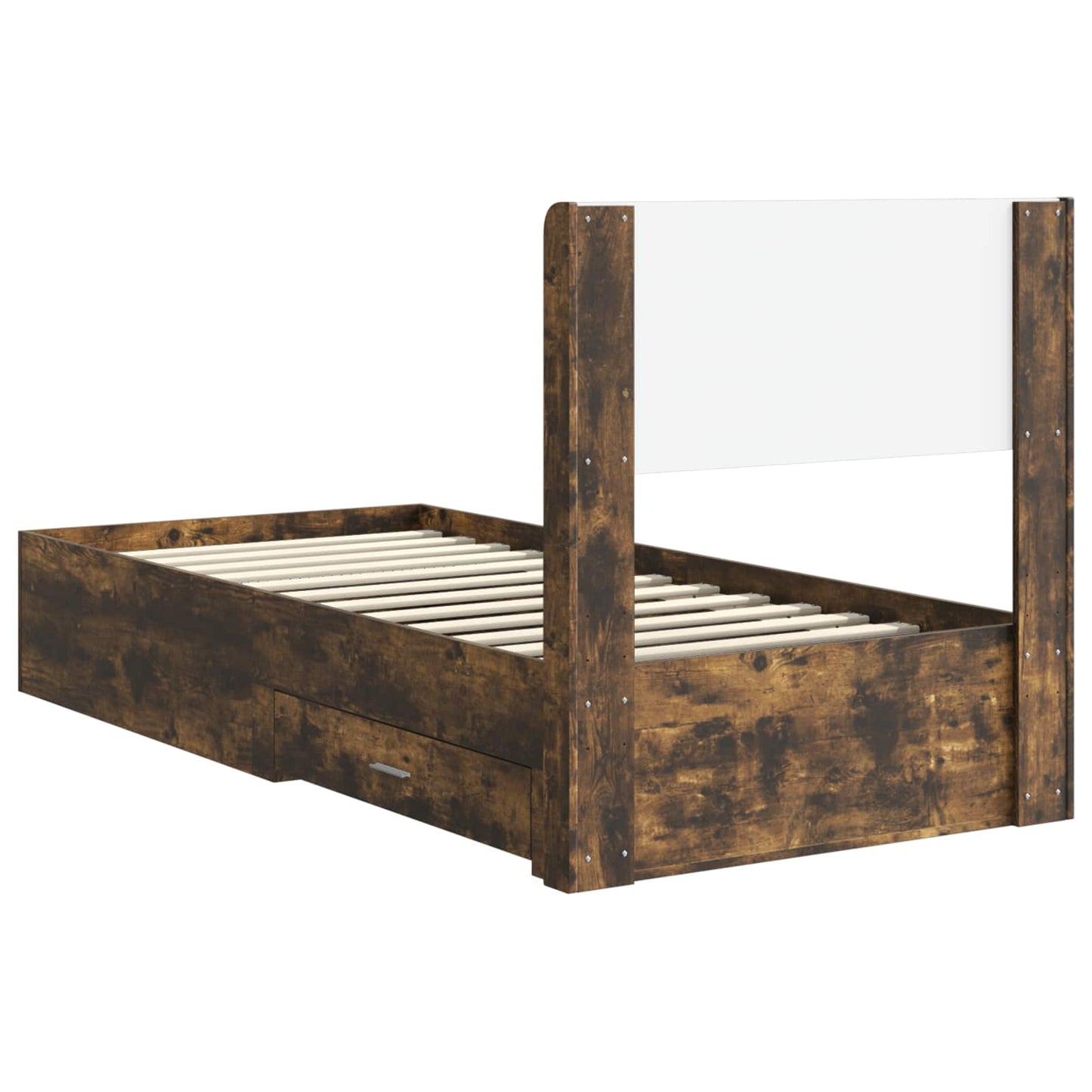 Struttura del letto con stoccaggio e testata Rovere Fumo | homemem39