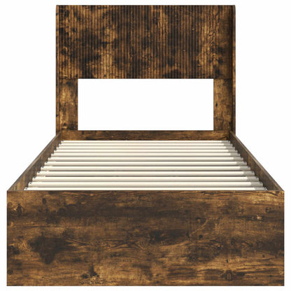 Struttura del letto con stoccaggio e testata Rovere Fumo | homemem39