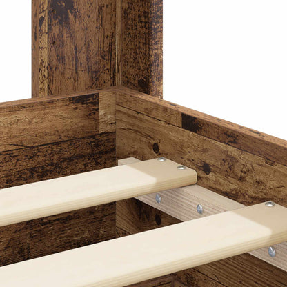 Struttura del letto con stoccaggio e testata Legno antico | homemem39