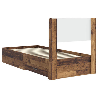 Struttura del letto con stoccaggio e testata Legno antico | homemem39