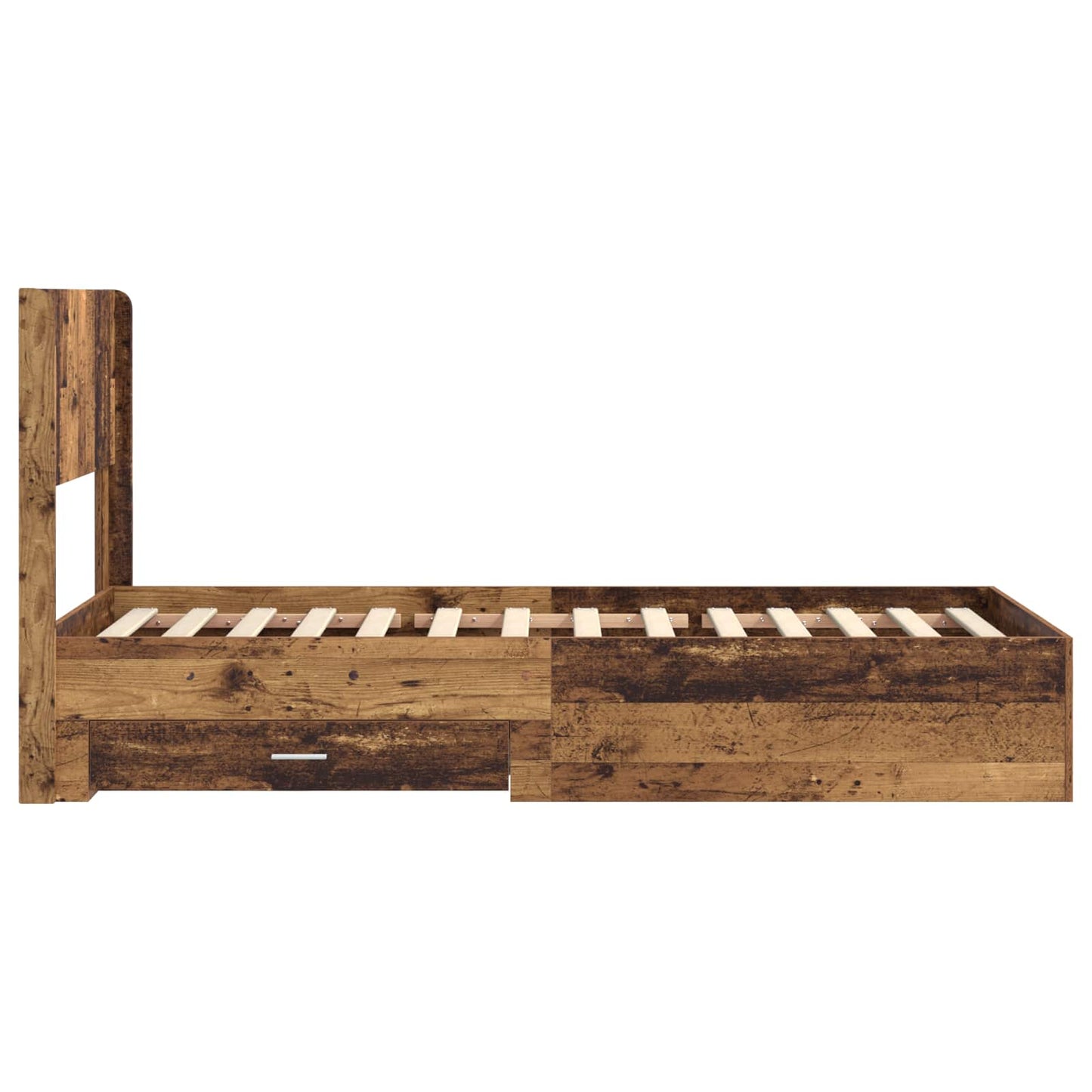 Struttura del letto con stoccaggio e testata Legno antico | homemem39