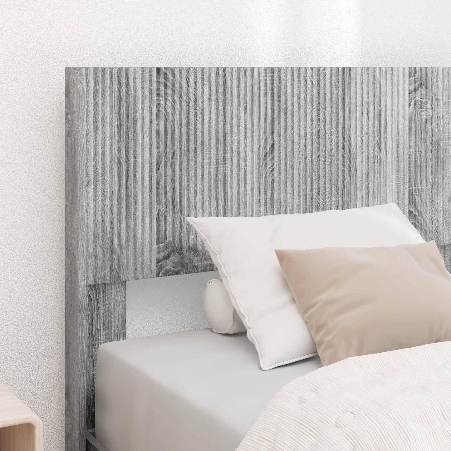 Struttura del letto con stoccaggio e testata Sonoma grigio | homemem39