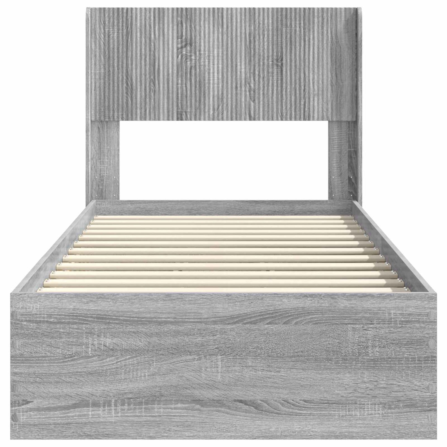 Struttura del letto con stoccaggio e testata Sonoma grigio | homemem39