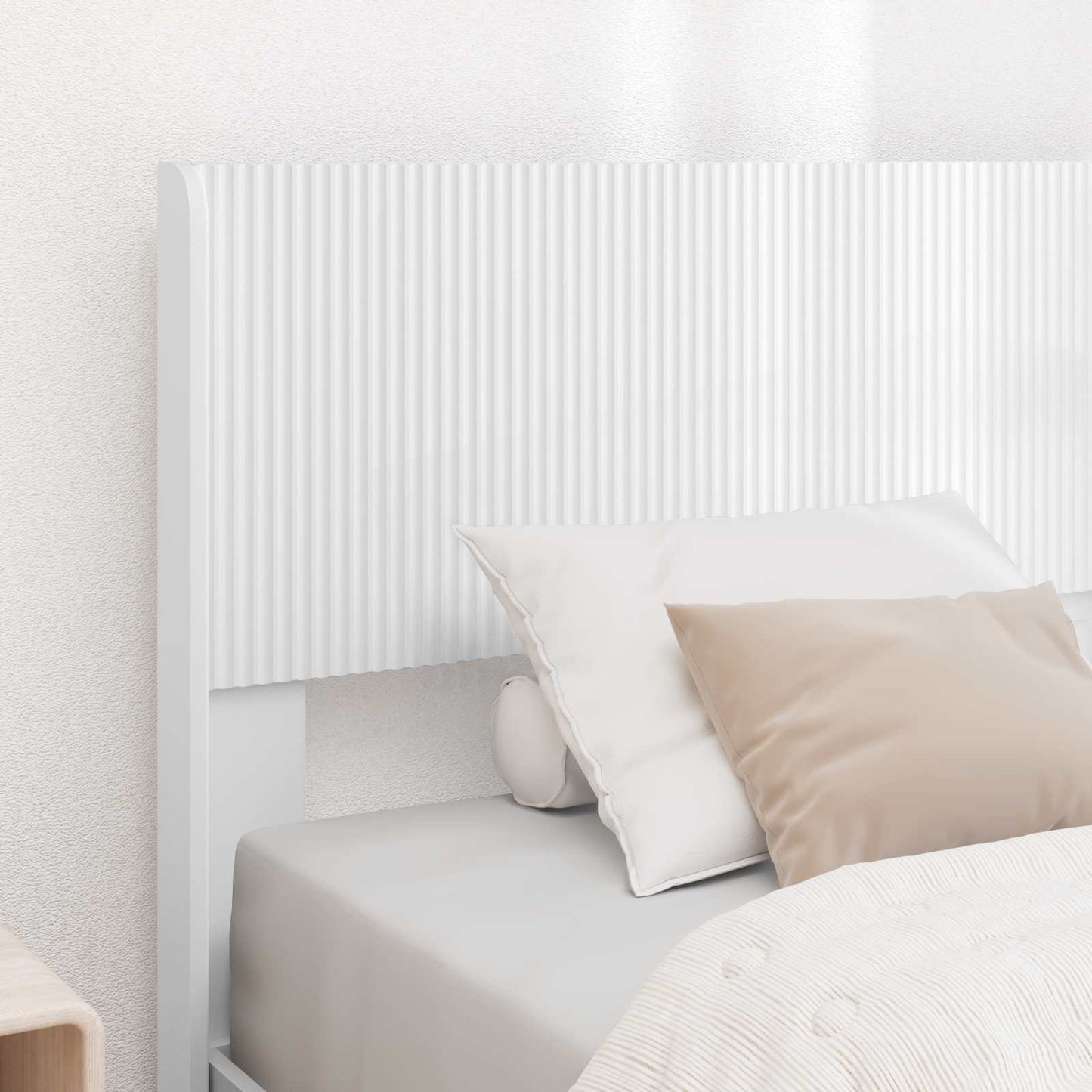 Struttura del letto con stoccaggio e testata Bianco 90 x 190 cm | homemem39