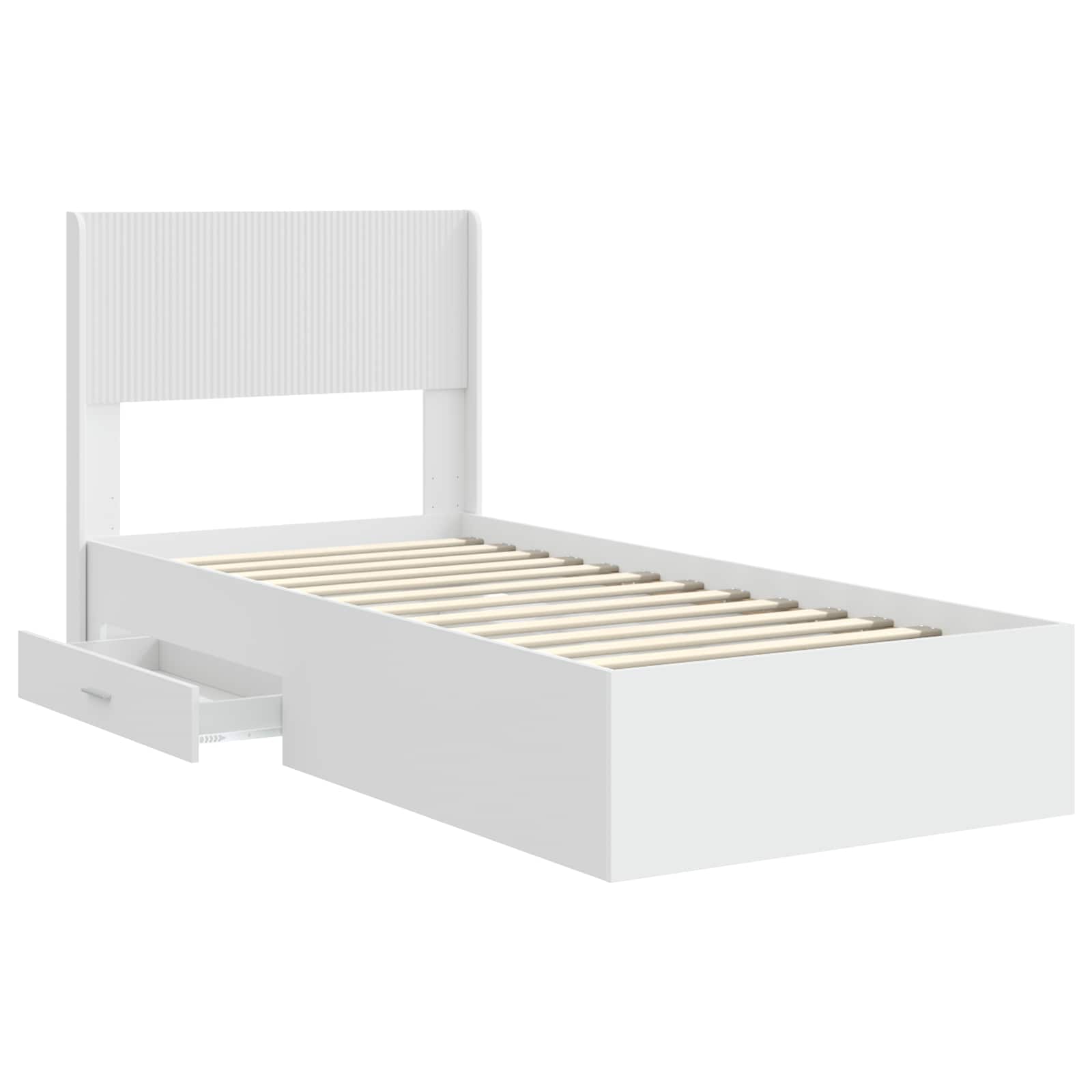 Struttura del letto con stoccaggio e testata Bianco 90 x 190 cm | homemem39
