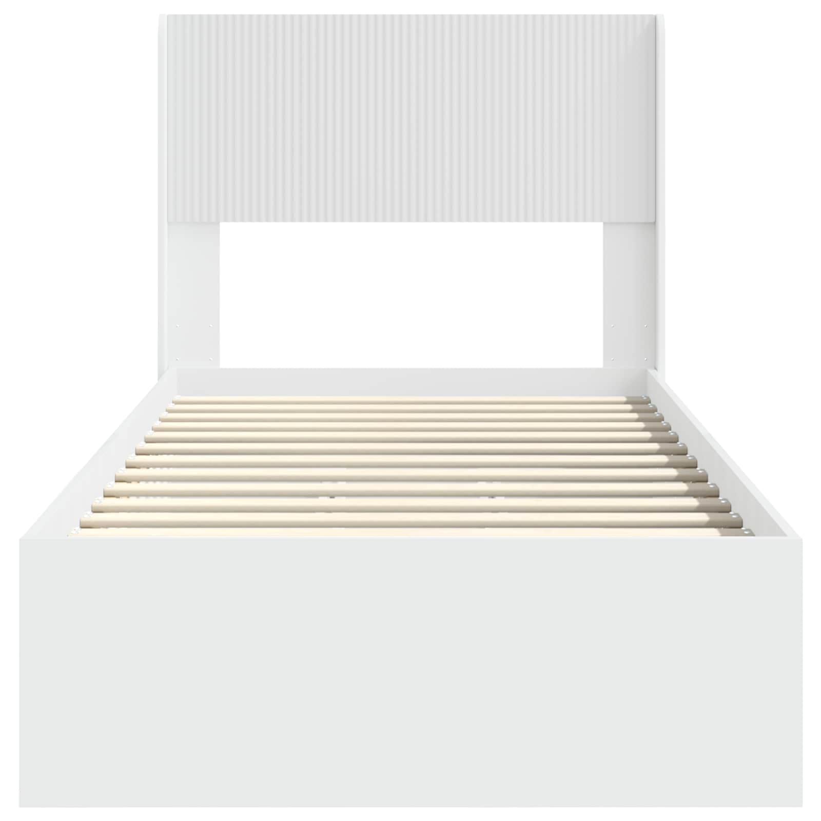 Struttura del letto con stoccaggio e testata Bianco 90 x 190 cm | homemem39