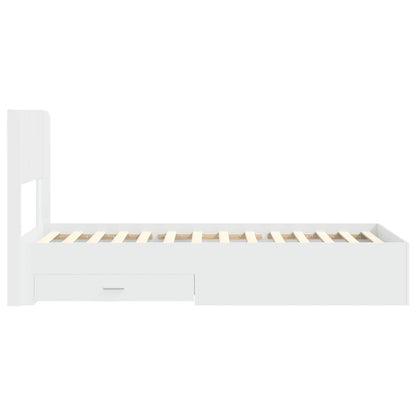 Struttura del letto con stoccaggio e testata Bianco 90 x 190 cm | homemem39