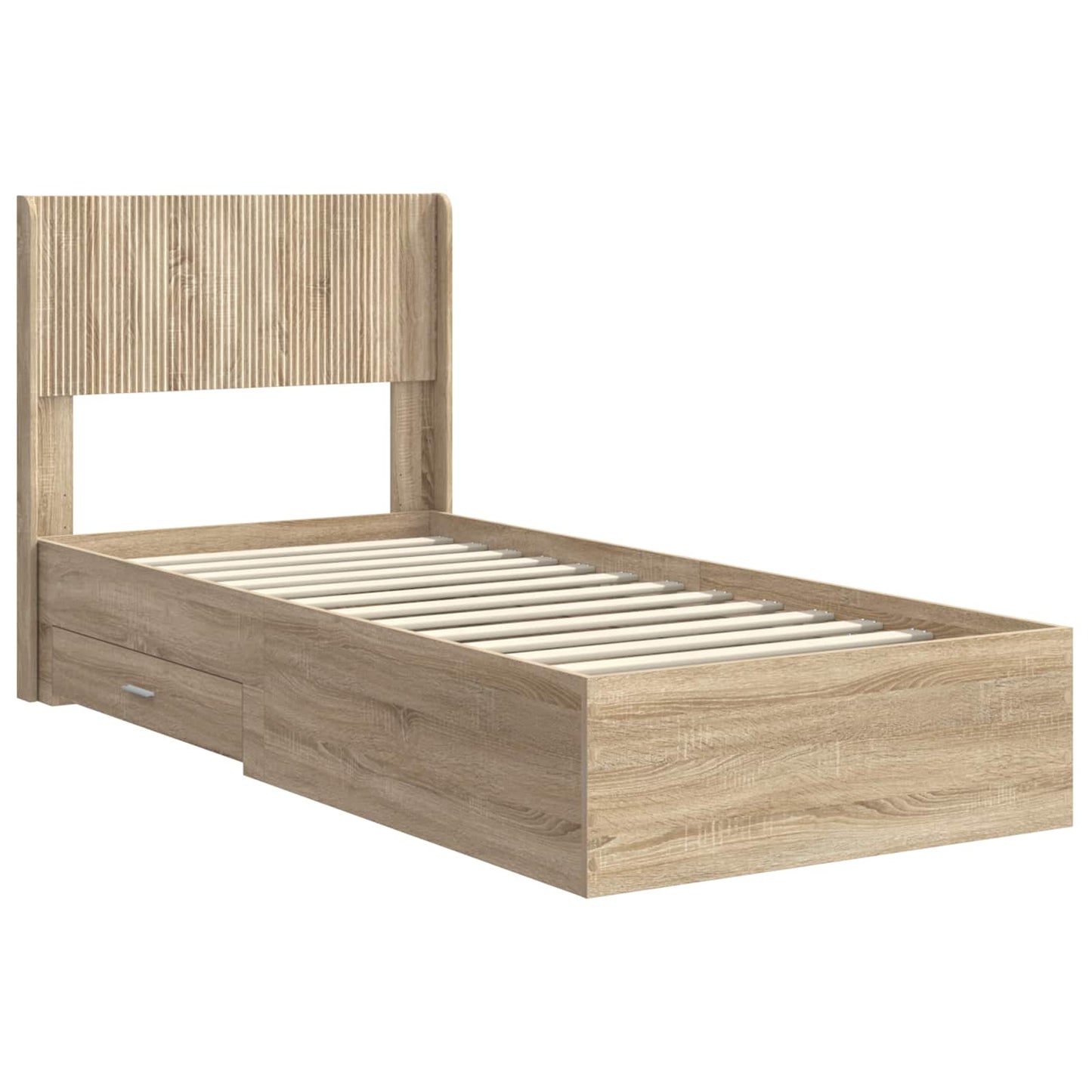 Struttura del letto con stoccaggio e testata Rovere Sonoma | homemem39
