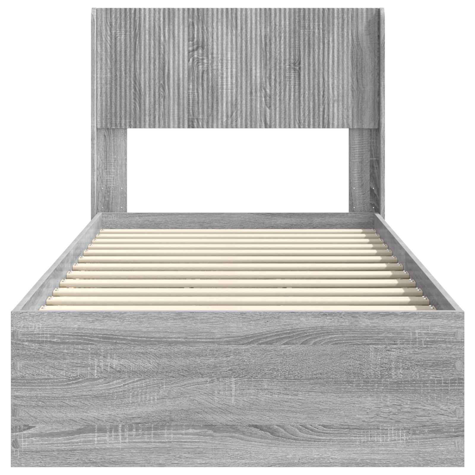 Struttura del letto con stoccaggio e testata Sonoma grigio | homemem39