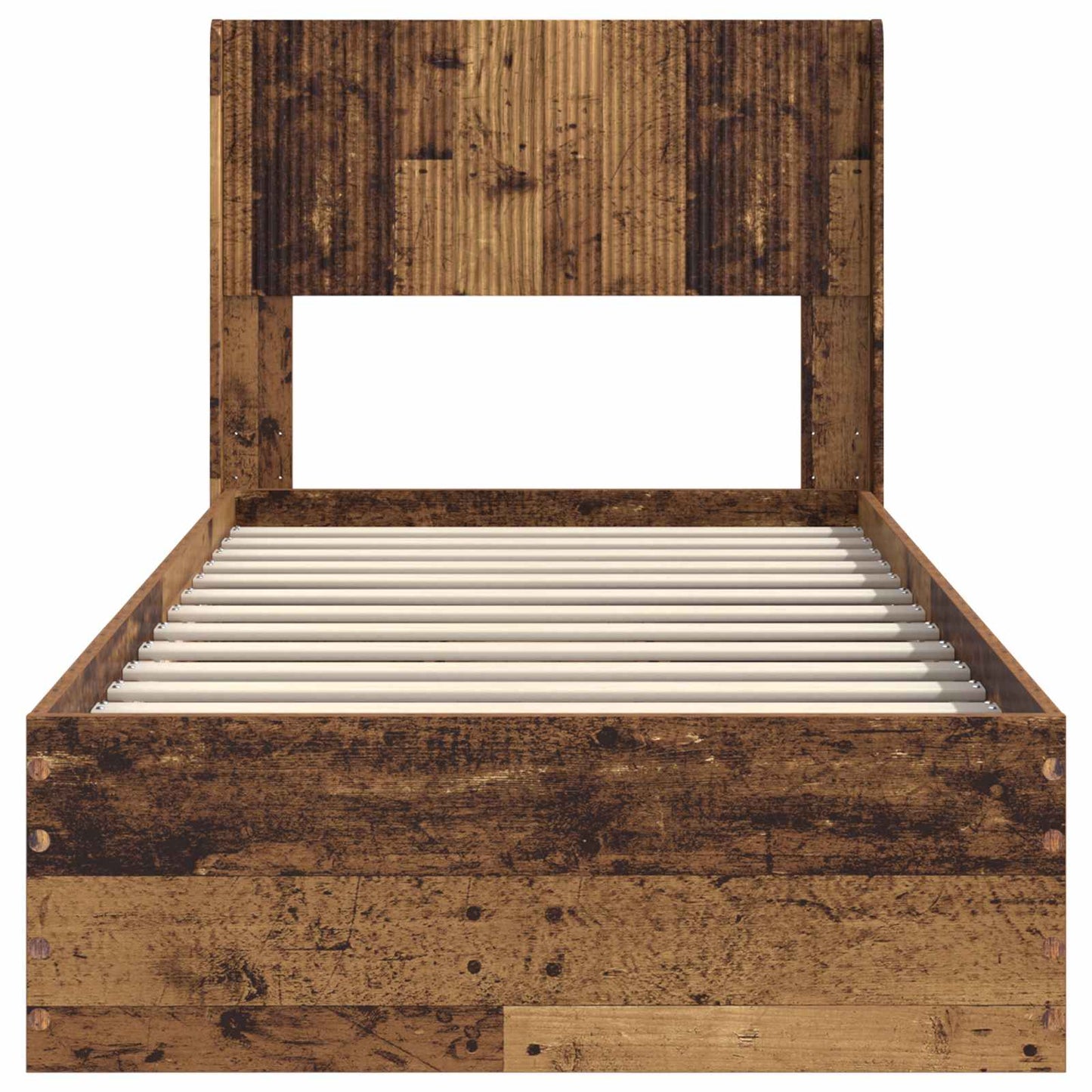 Struttura del letto con stoccaggio e testata Legno antico | homemem39