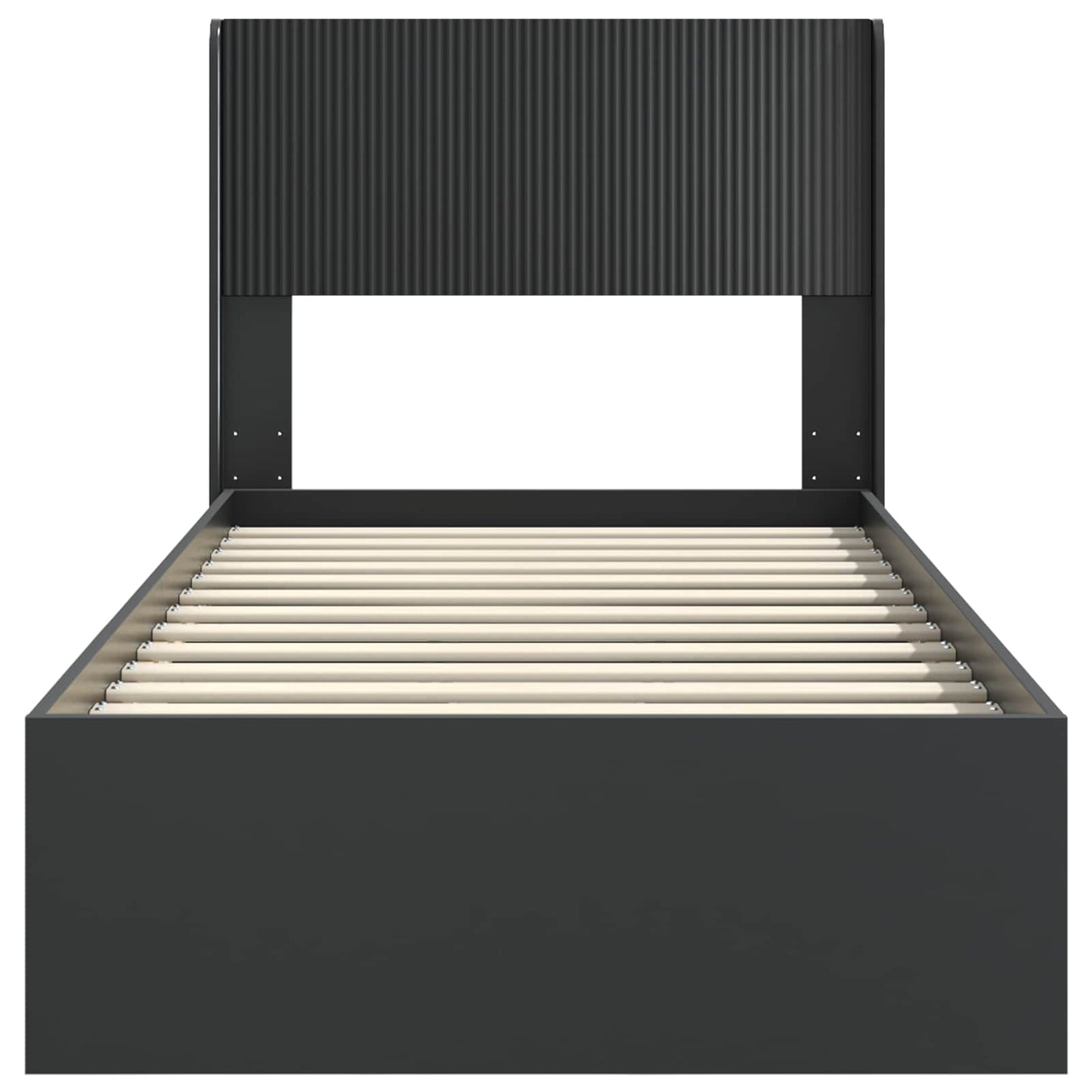 Struttura del letto con stoccaggio e testata Nero 75 x 190 cm | homemem39