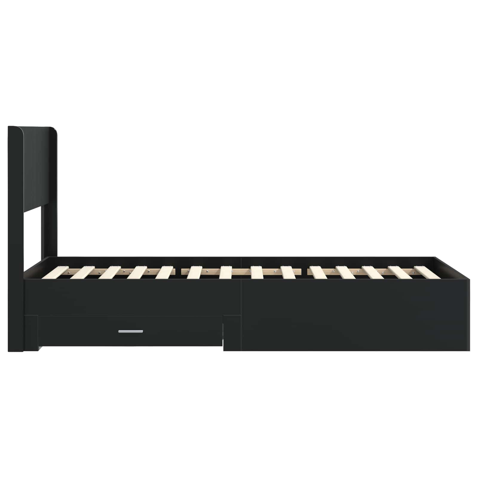 Struttura del letto con stoccaggio e testata Nero 75 x 190 cm | homemem39