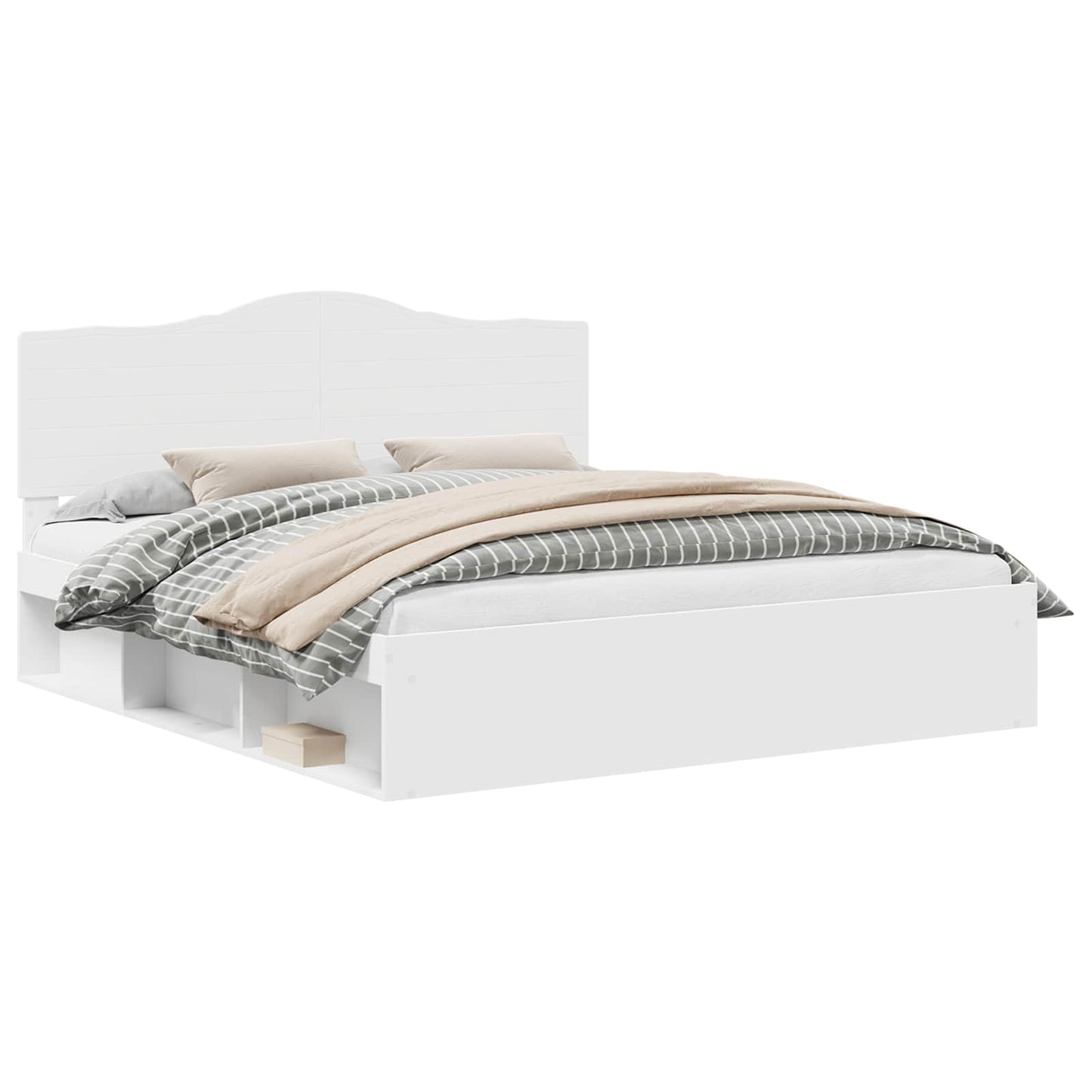 Struttura del letto Bianco 200 x 200 cm Pino massello | homemem39